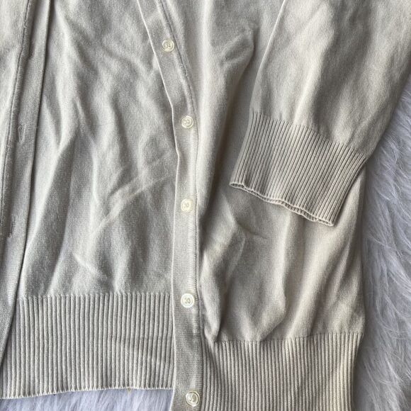 14th & Union Cardigan Sz L Sweater Sand Birch Button Up Knit Career Work Casual - Picture 2 of 10